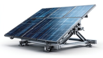 Solar Panel Power: A close-up shot of a modern solar panel array, capturing the technical intricacy and power of renewable energy technology.