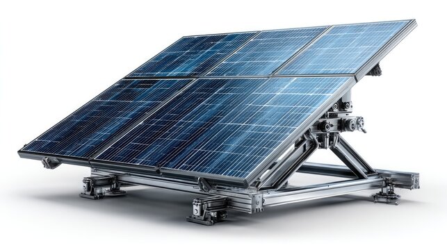 Solar Panel Power: A close-up shot of a modern solar panel array, capturing the technical intricacy and power of renewable energy technology.