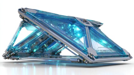 Futuristic Technology: An abstract visualization of a futuristic technical structure with a network of internal circuitries, showcasing a blend of sleek design and advanced technology.