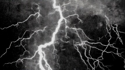 Powerful lightning strikes nature's fury black and white imagery dramatic sky close-up view energy release