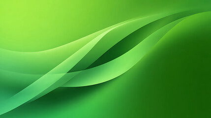 Obraz premium Flowing green waves abstract background with soft light image