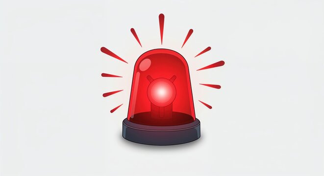 Emergency Siren: A striking graphic of a red emergency siren blares, conveying a sense of urgency and alarm. This symbolic image represents immediate attention required.