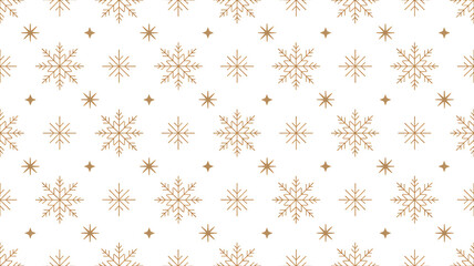 Elegant gold snowflakes on black seamless pattern for festive design