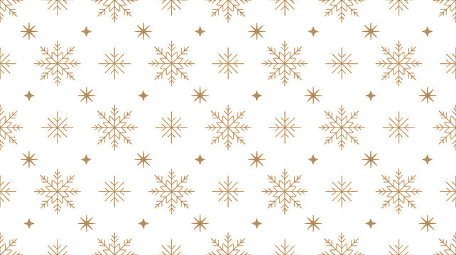 Elegant gold snowflakes on black seamless pattern for festive design