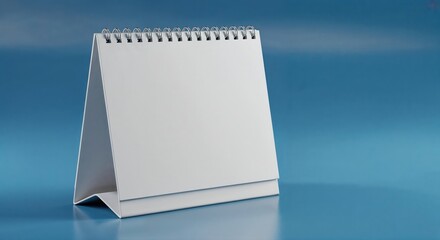 Blank Calendar's Promise: A crisp, blank calendar poised on a sleek, aqua backdrop, ready to be filled with goals, appointments, and future aspirations.