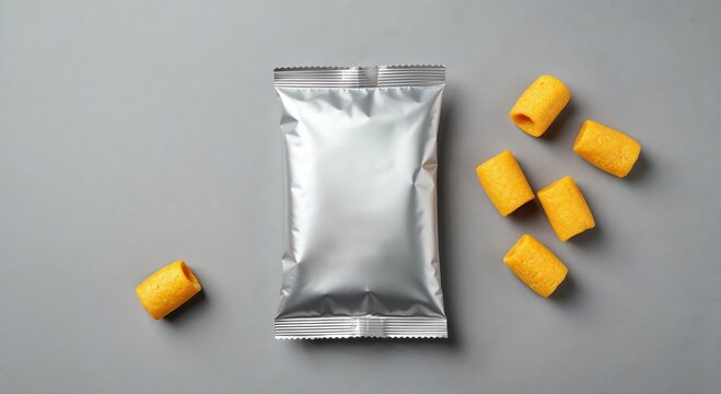 Snack Delight: A tempting package of snacks and delicious food arranged enticingly, inviting a moment of pleasure.