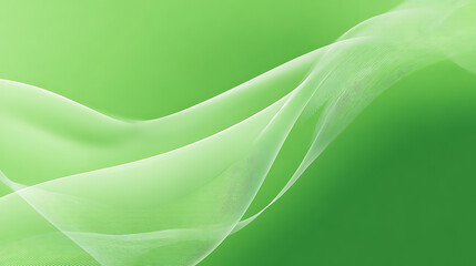 Flowing white lines on a vibrant green gradient background abstract