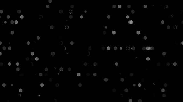 Abstract Hexagon Geometric Surface Loop. Hexagonal grid pattern, random waving motion background