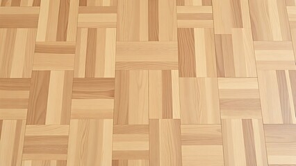 Fototapeta premium Natural wooden parquet floor showing geometric pattern detail.