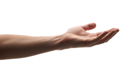 Open hand ready to receive something, symbolizing generosity and offering a helping hand