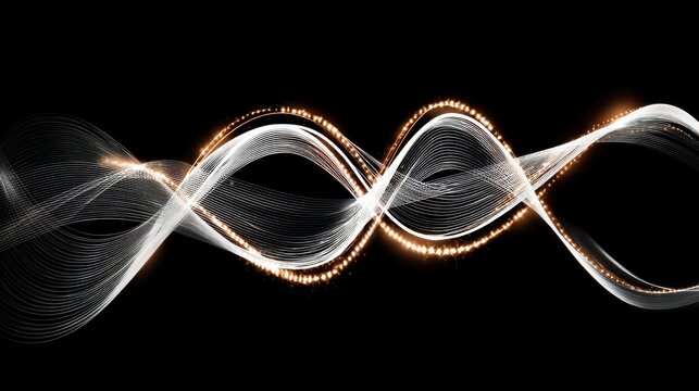 Dynamic light wave patterns abstract space digital art dark environment close-up view motion concept for seo impact - Powered by Adobe