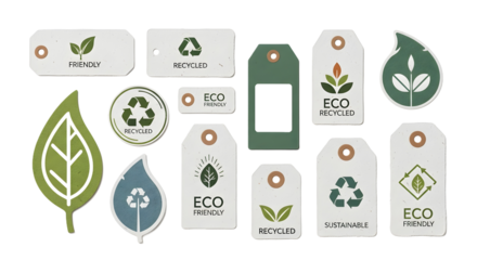 Ecofriendly stickers with recycling themes