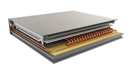 Exposed Layers of Heating System Copper Coils