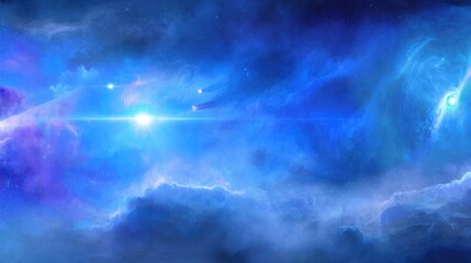 Fototapeta premium Celestial wonders unveiled cosmic landscape digital art ethereal environment wide viewpoint galactic concepts