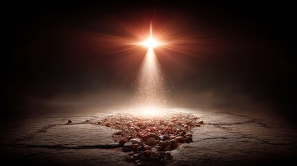 Divine light descending spiritual realm dramatic image ethereal environment introspective viewpoint faith and hope concept