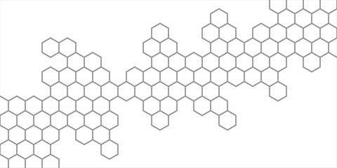 modern abstract 3d hexagon grey and white out line technology style honeycomb seamless pattern background. hexagonal grid.