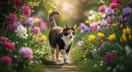 A calm domestic cat sitting on a comfortable chair beside an open book, warm light, cozy reading corner atmosphere