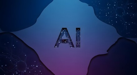 A glowing AI brain icon connects to a digital circuit board filled with data lines, neural links, and futuristic interface elements, illustrating advanced artificial intelligence technology.