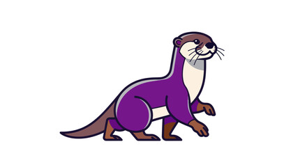 Cartoon otter illustration isolated animal with bright colors on white background