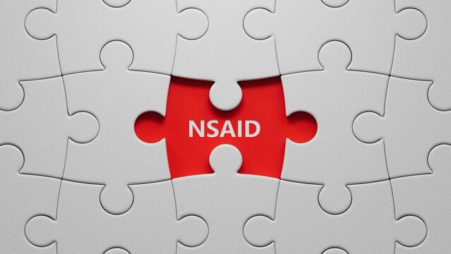 nsaid word made with building blocks.close up of puzzle pieces with missing pieces,Business Concept.3D rendering.