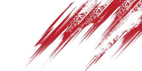 Fototapeta premium Straight red ink vector lines pack. Bloody color long and round hand-drawn brushstroke text highlights, frames, circles. Asian calligraphy brushstroke set.