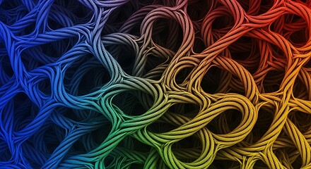 Abstract Network Structure with Vibrant Gradient Colors