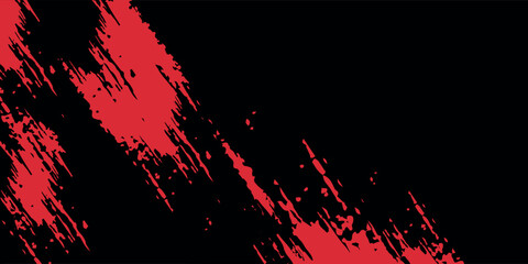 Abstract black and red grunge background with diagonal brush strokes and dynamic rough texture. vector illustration eps10
