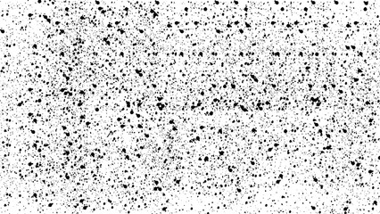 Black Ink Splatter Grunge Texture Overlay on White Background