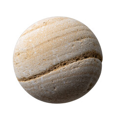 Close-up of a Sandstone Sphere Isolated on Black Background With Soft Lighting Highlighting Textures and Layers