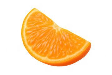 Half orange slice with juicy pulp and transparent background