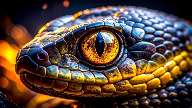 Detailed Snake Eye Close-Up - A Captivating Reptilian Gaze.
