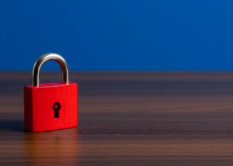 A red padlock. preservation of secrets, information and values. Protection, insurance and hacking attack concept.
