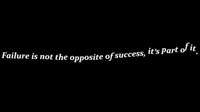 White text on black background stating failure is part of success in simple typography