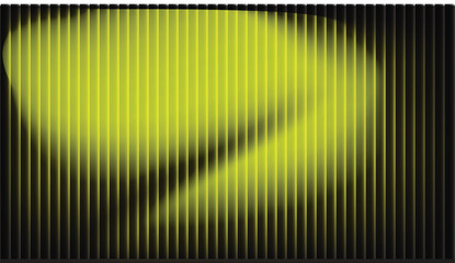 Fototapeta premium Emerald vertical distortion lines forming over navy curved frame, gradient glowing rectangle, futuristic abstract layout with strong geometric symmetry.