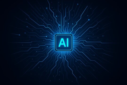 Modern AI technology with circuit board design for futuristic innovations today