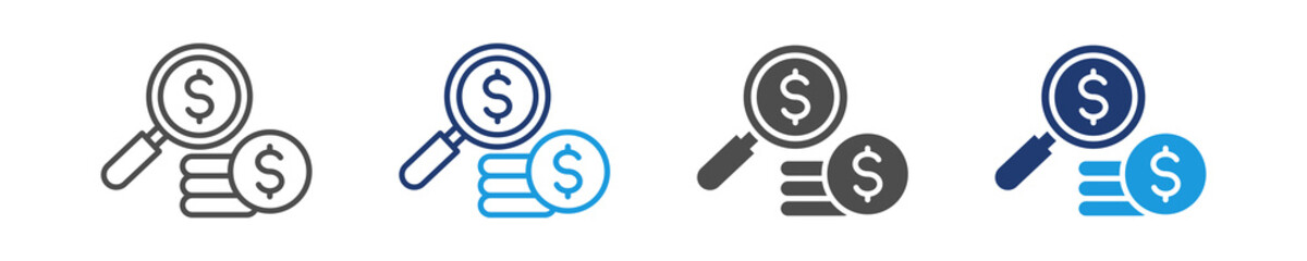 search cost icon set multiple style