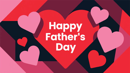 Happy Father's Day Illustration With Love Icon Vector Design Template