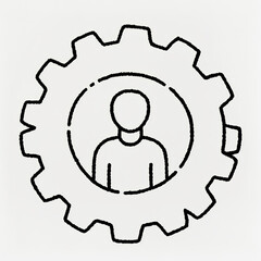 Obraz premium A person inside a cogwheel demonstrating the concept of teamwork and collaboration