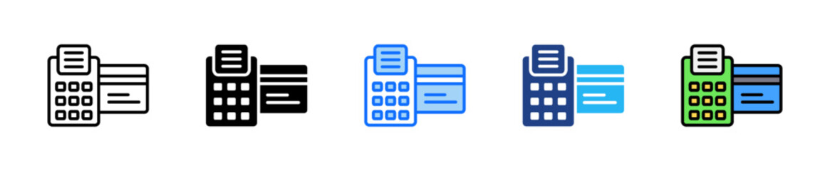 Fototapeta premium Payment Terminal Icon Set Multiple Style Collection