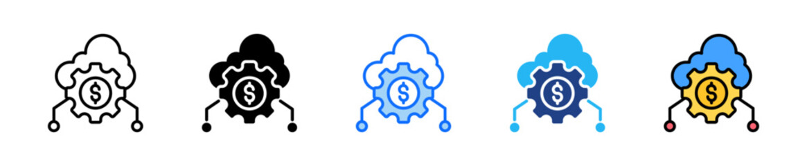 Payment Api Integration Icon Set Multiple Style Collection