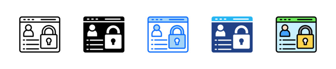 Virtual Account Icon Set Multiple Style Collection