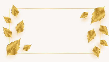elegant golden leaves with text space graphic design
