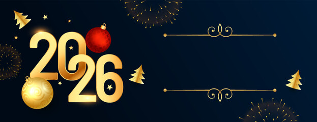 decorative 2026 new year wallpaper with text space