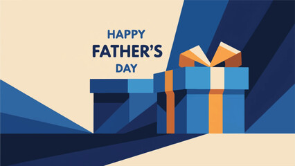 Illustration Of A Gift And The Words Happy Father's Day Vector Design Template