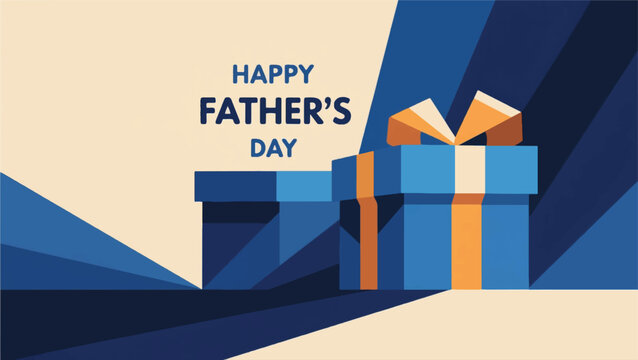 Illustration Of A Gift And The Words Happy Father's Day Vector Design Template - Powered by Adobe