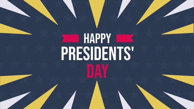 Happy Presidents Day Animated Text video, Happy Presidents Day text animation