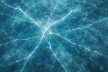 Intricate patterns of cracks on the surface of frozen lake ice
