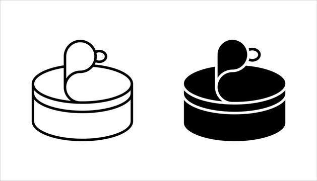 canned food icon set, open tin can icon. vector illustration on white background