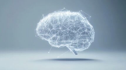 Digital brain with neural network connections representing artificial intelligence