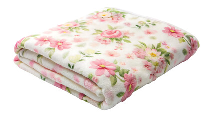 Folded floral baby blanket with pink roses